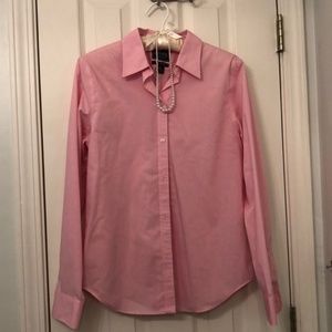 Chaps no iron pink button up blouse *reposh*
